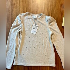 Girls Zara knit top cream size 10 NWT
